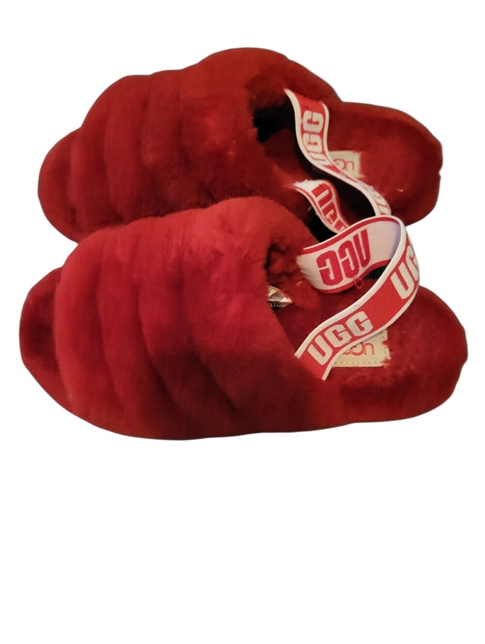 UGG Yeah Plush Slide Slippers Red sz 6